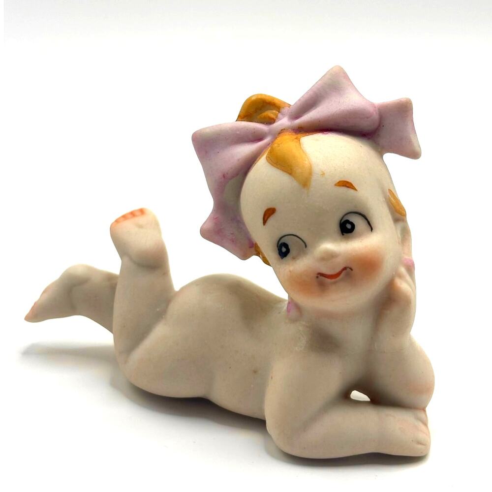 Vintage 1950's Lot of 4 Lefton Kewpie Baby Style Bisque Porcelain figurines - Picture 8 of 9